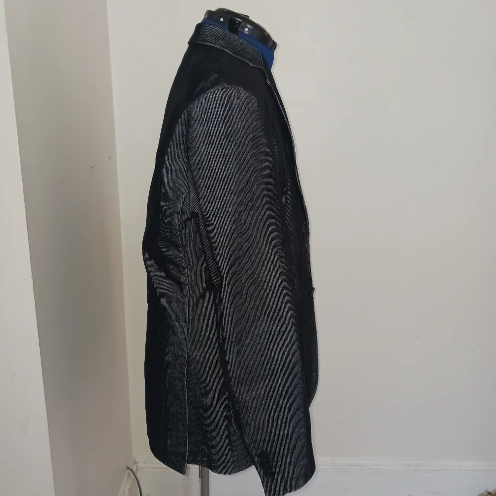 James Campbell Suit Jacket Blazer Black Corduroy Large *